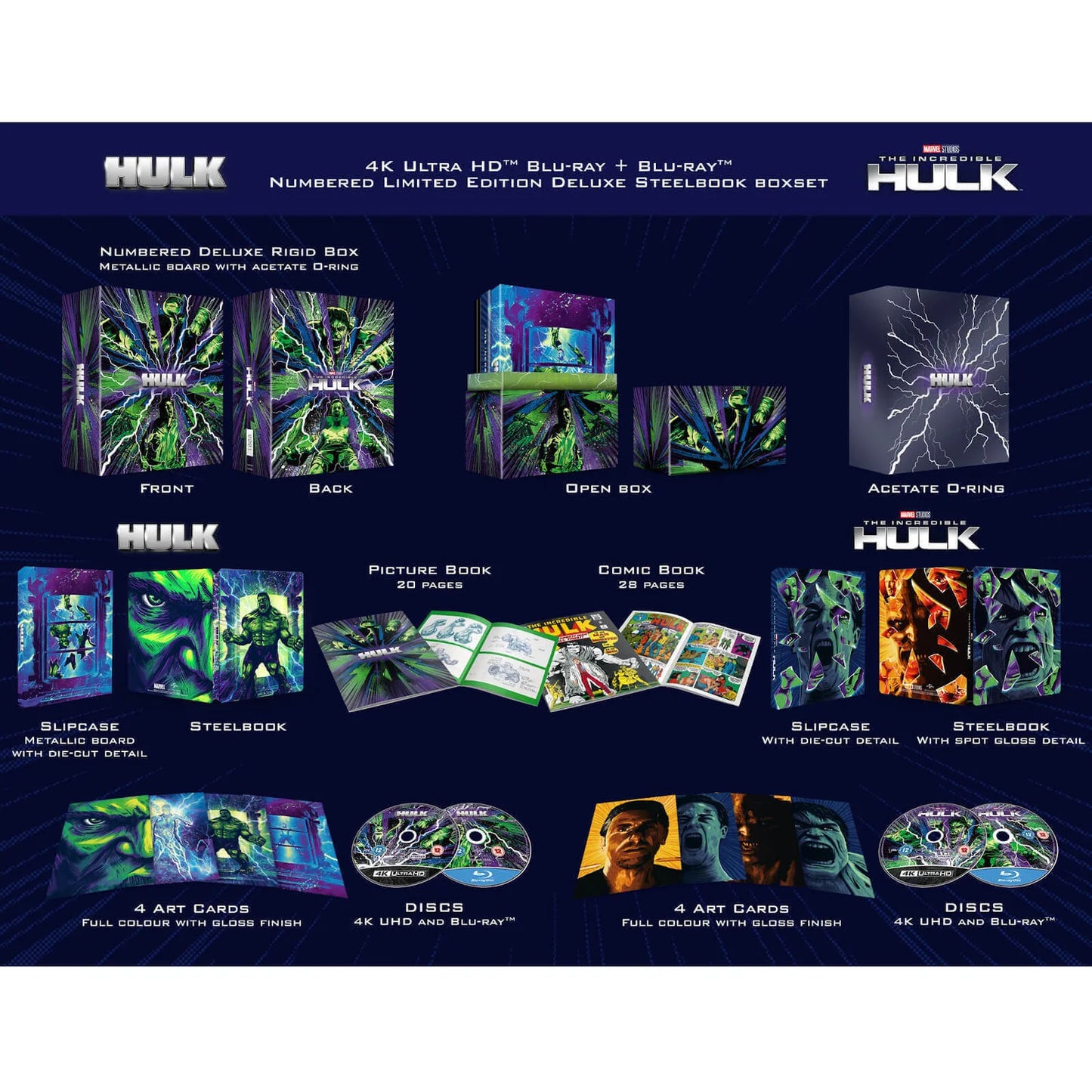 Universal Hulk Collection 4K Ultra HD+Blu-ray SteelBook 2 Films Zavvi Exclusif B