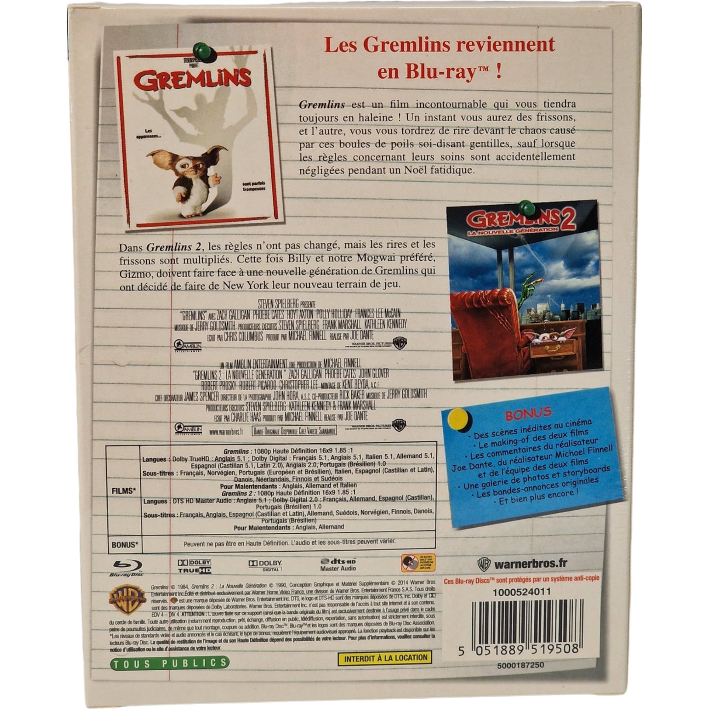 Gremlins + Gremlins 2 : La Nouvelle Génération Blu-ray