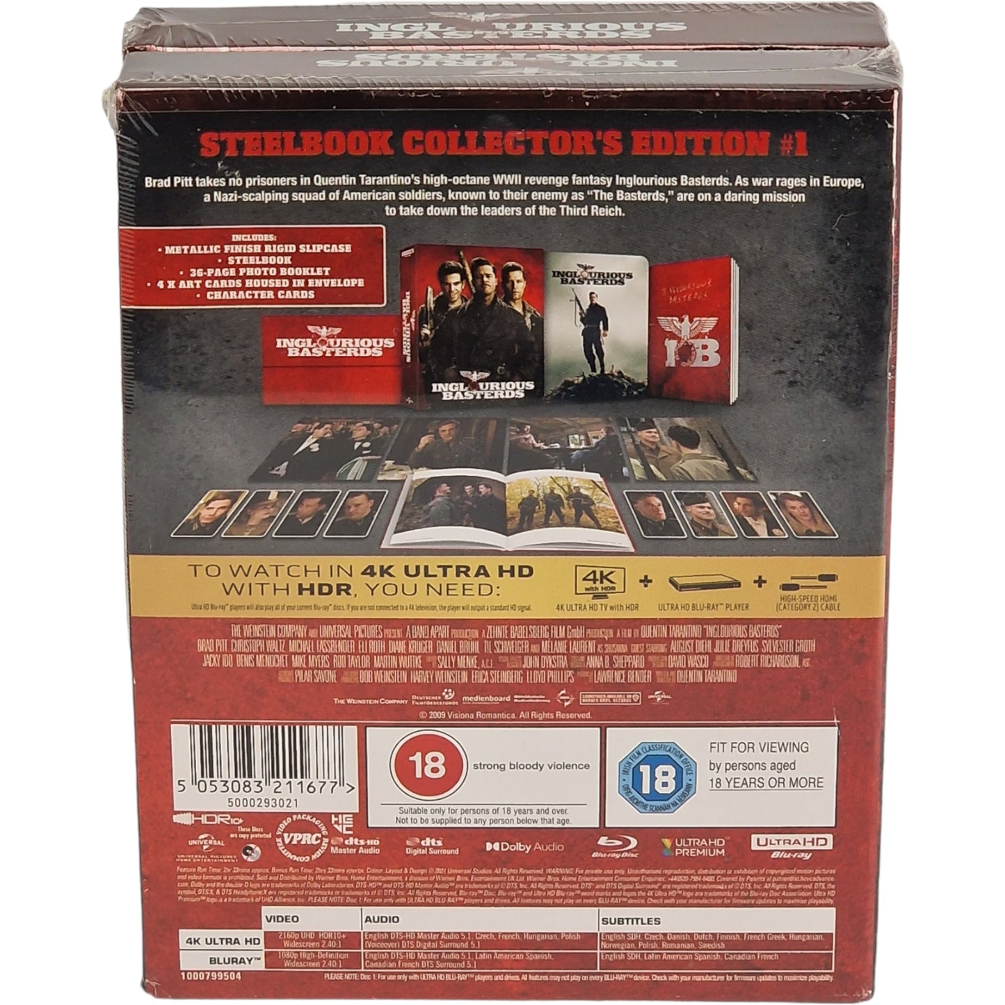 Inglourious Basterds 4K Ultra HD+Blu-ray SteelBook Collector Zavvi Zone B [-18]