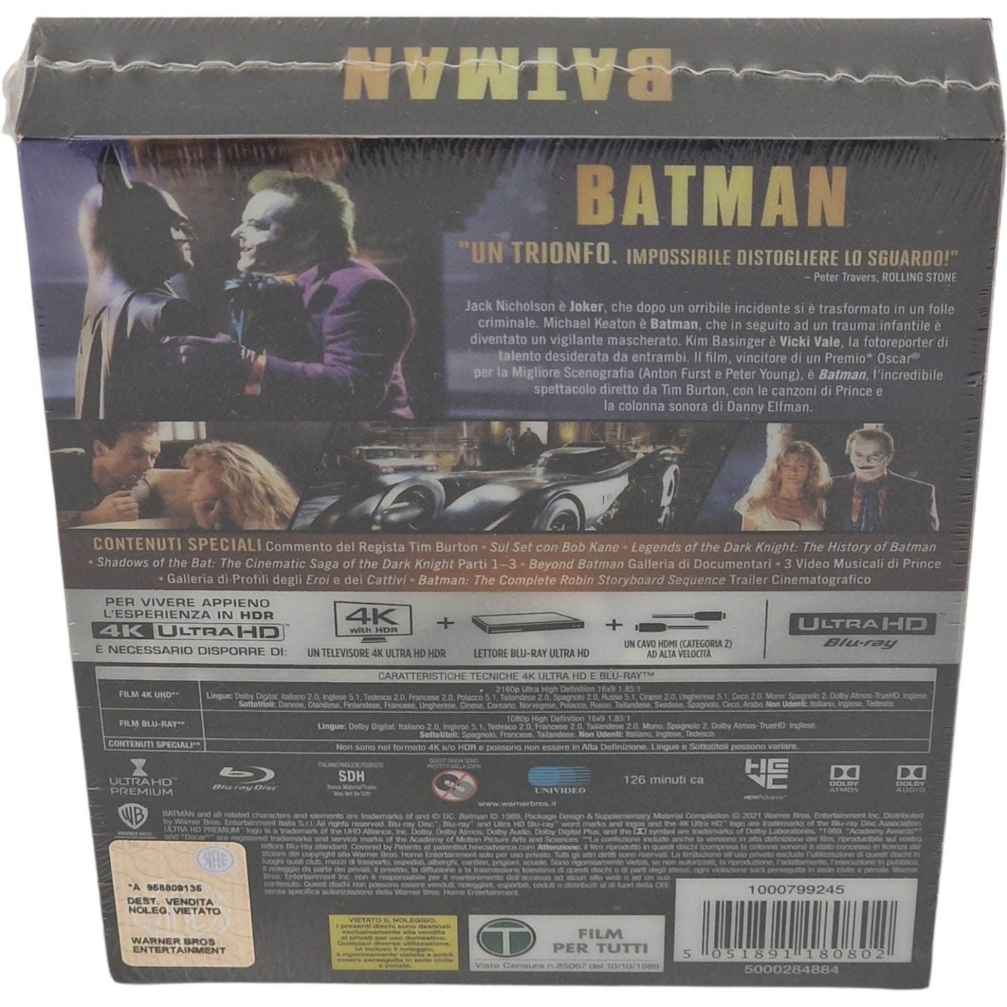 Batman 1989   4K Ultra HD Blu-ray + Blu-ray  SteelBook  Titans of Cult  Zone  B