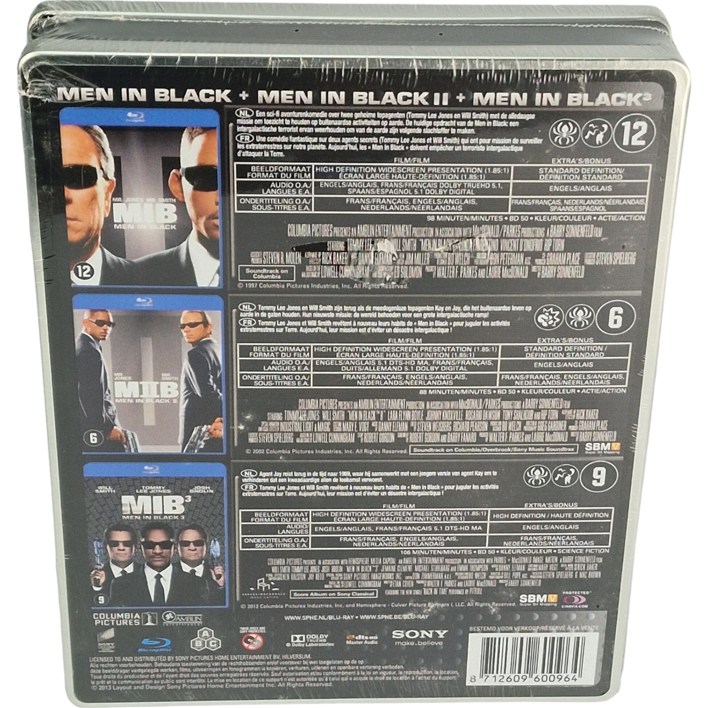 Men in Black-Trilogie 1997-2012 -Coffret Blu-ray SteelBook 3 Films Métalbox B