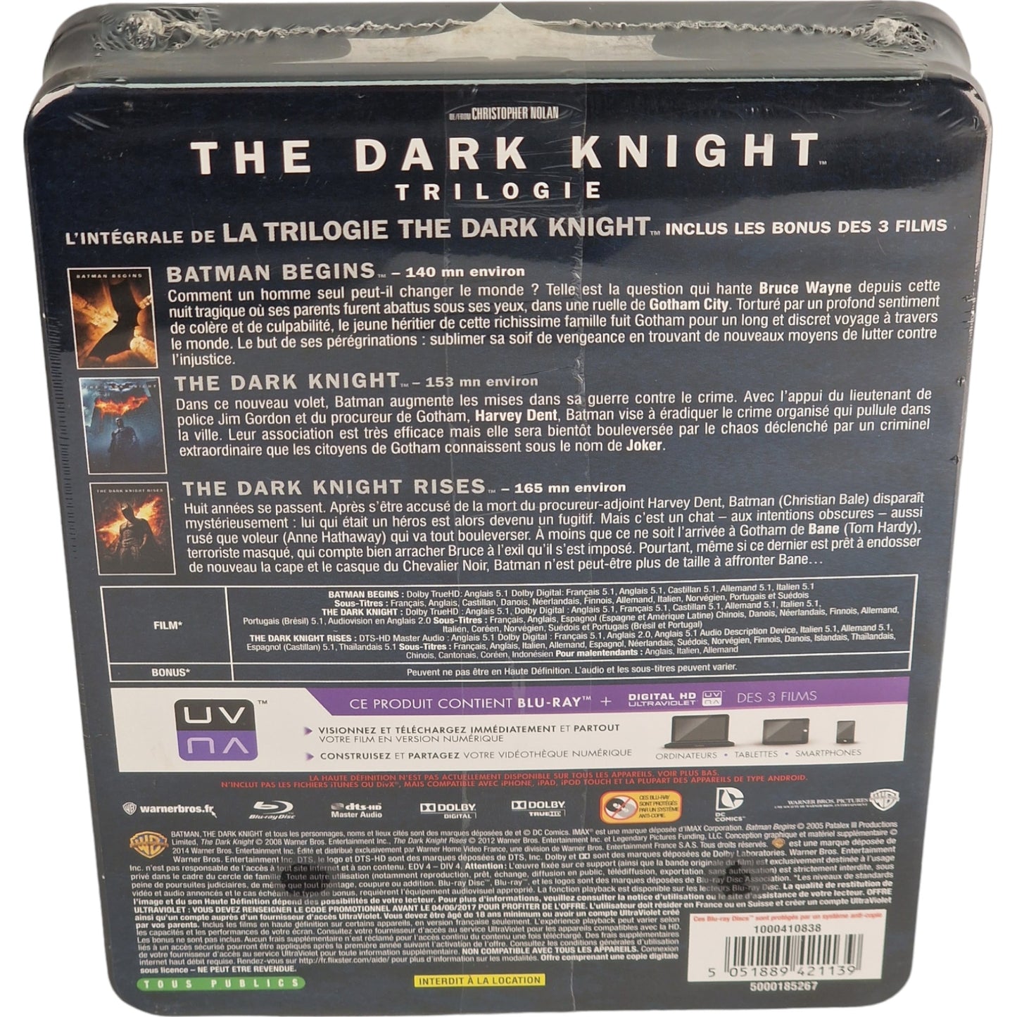 The Dark Knigh - Trilogie - Coffret Blu-ray SteelBook  VF__Region B 2013