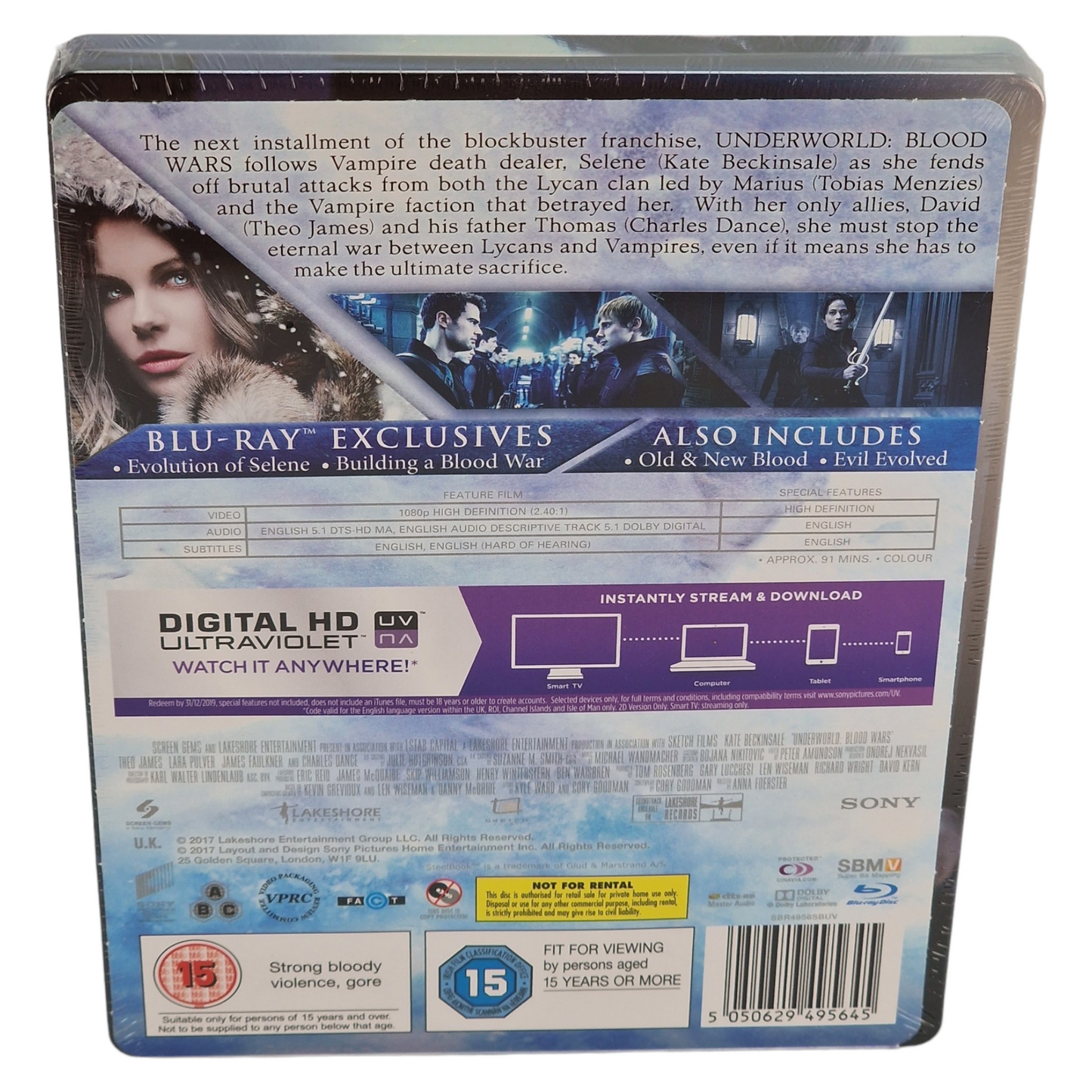 Underworld - Blood Wars  Blu-Ray Steelbook   Kate Beckinsale  2016 Region B