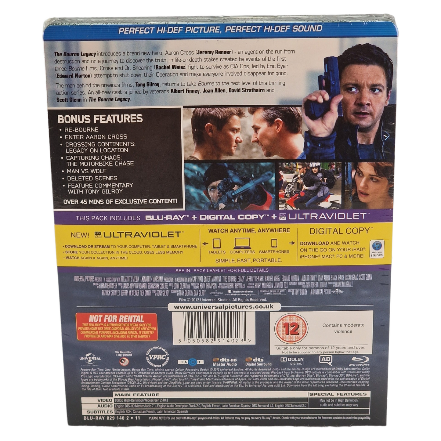 Bourne - The Bourne Legacy Blu-Ray  Steelbook Édition Limitée 2012 Zone Libre