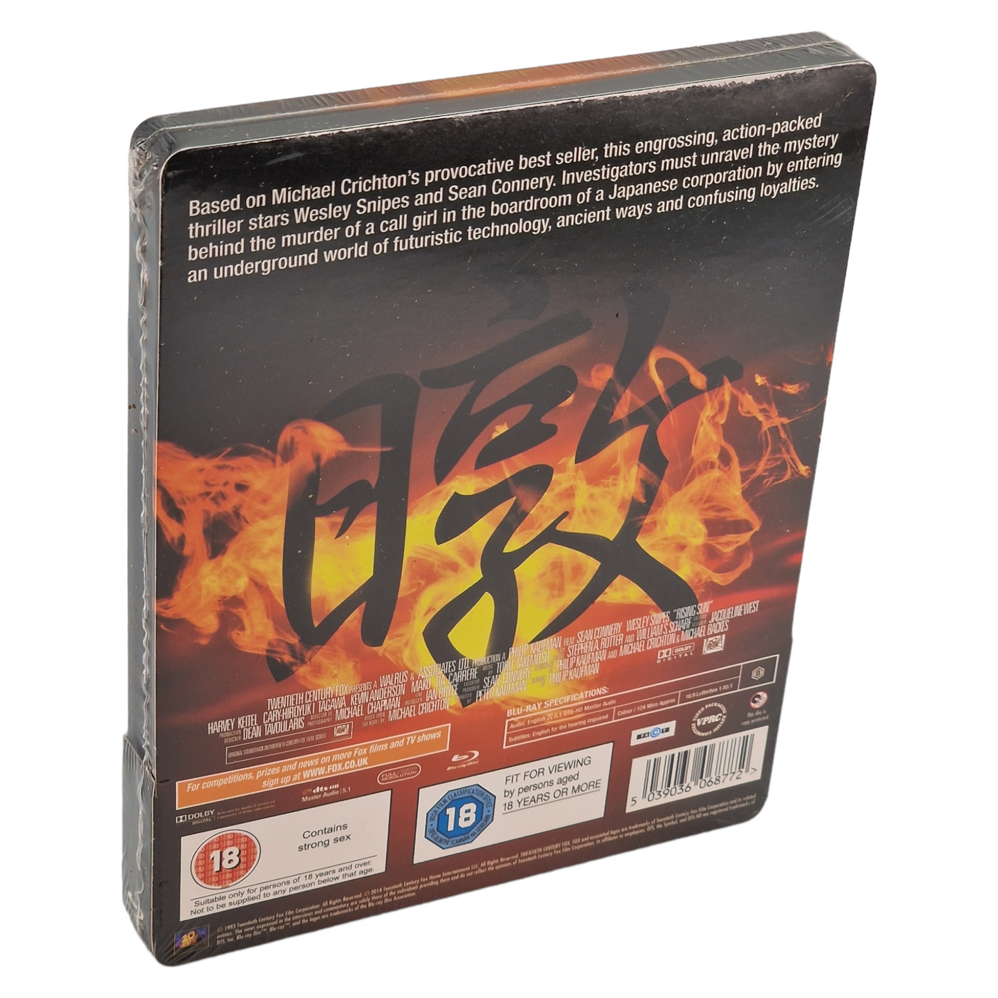 Rising Sun Steelbook Blu-Ray  Sean Connery, Wesley Snipes,Harvey Keitel B [-18]