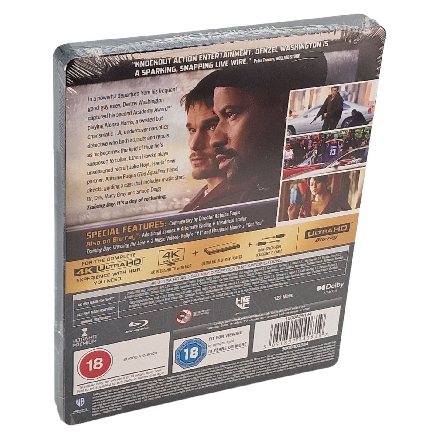 Training Day Steelbook 4K Ultra HD+Blu-Ray Denzel Washington,Ethan Hawke [-18]