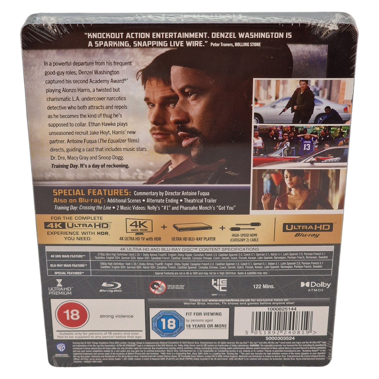 Training Day Steelbook 4K Ultra HD+Blu-Ray Denzel Washington,Ethan Hawke [-18]