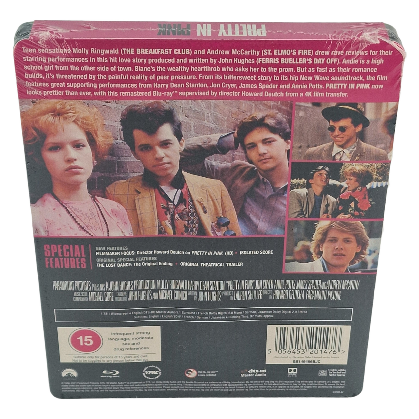 Pretty in Pink 1986 Blu-ray Steelbook  Molly Ringwald Zone 2021 Région libre