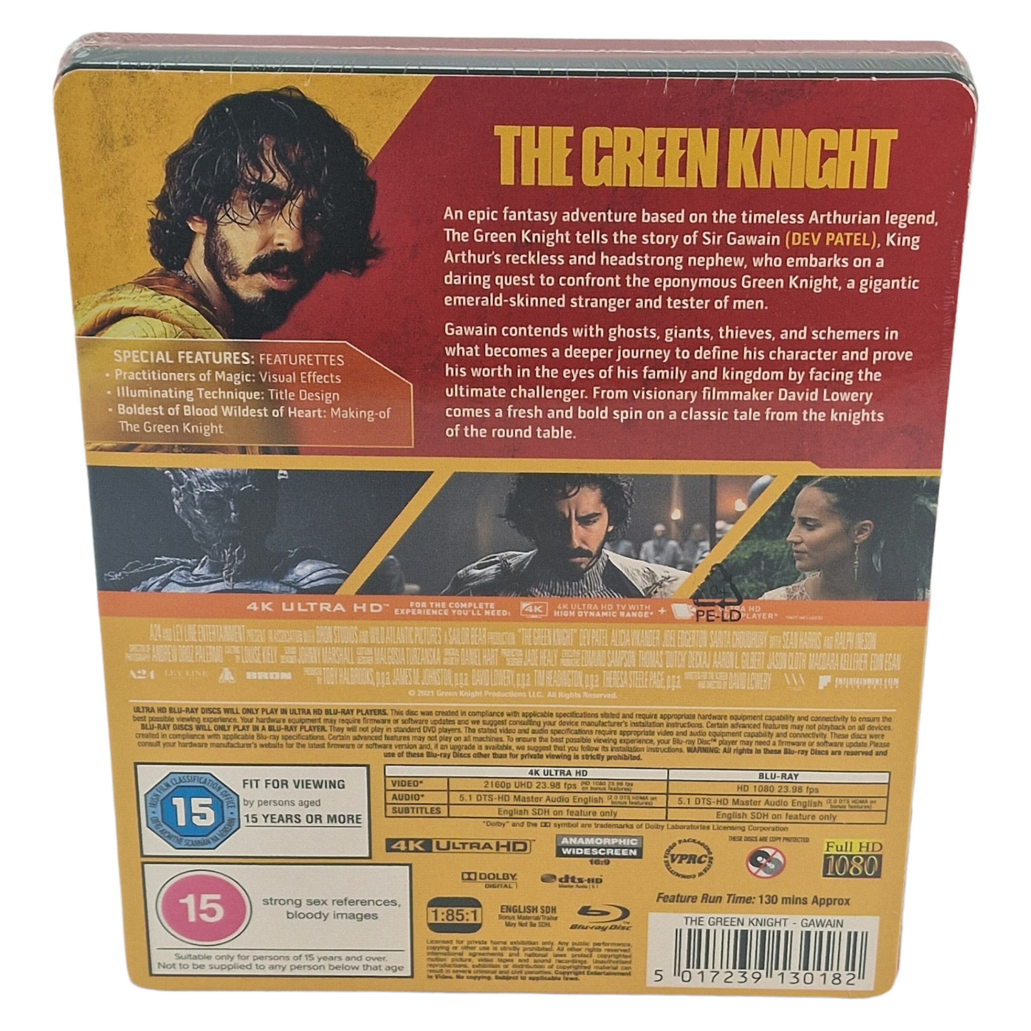 The Green Knight   4K Ultra HD + Blu-ray Steelbook Édition Gawain 2022 Region 2