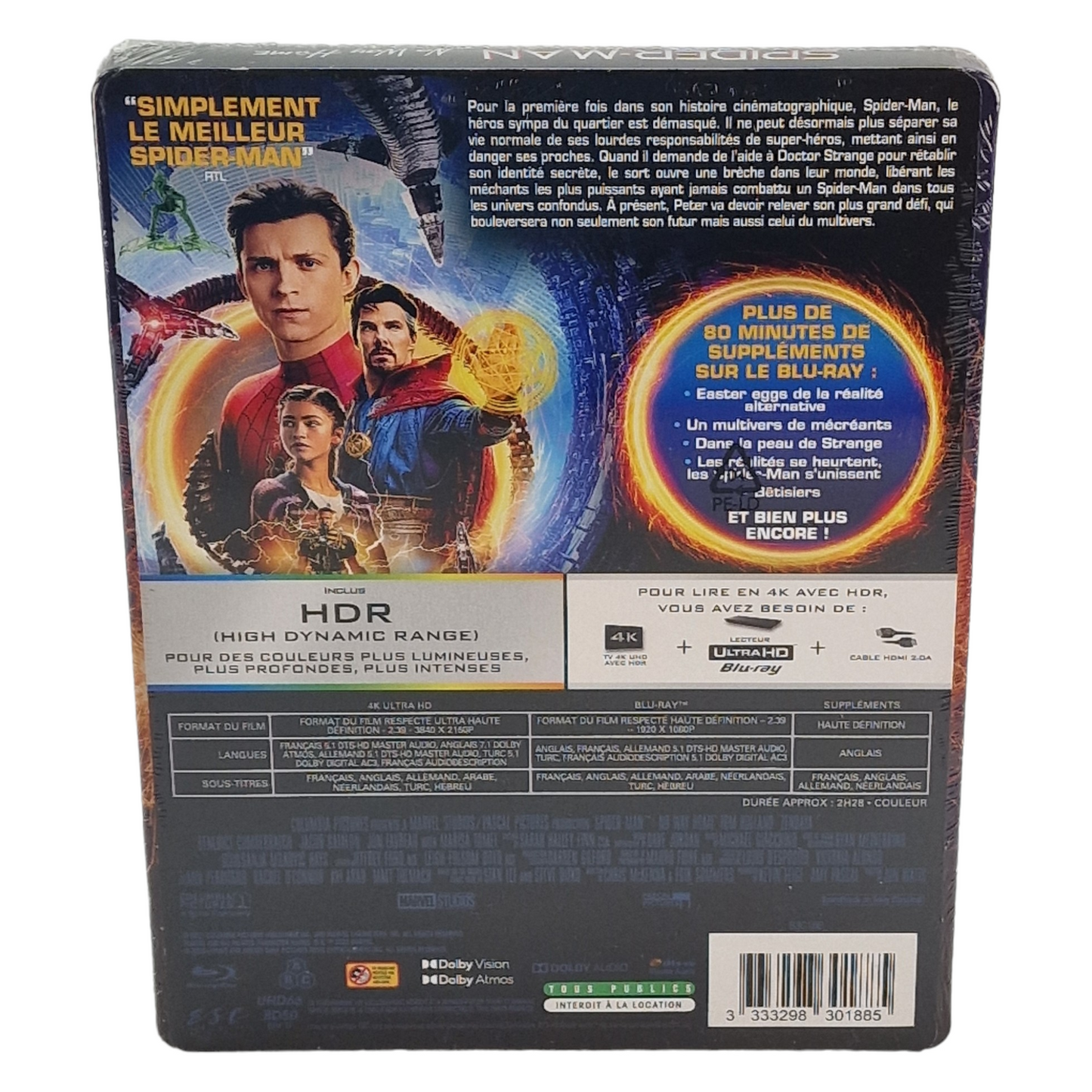 Spider-Man: No Way Home 4K Ultra HD + Blu-ray SteelBook Fnac Exclusive Region B