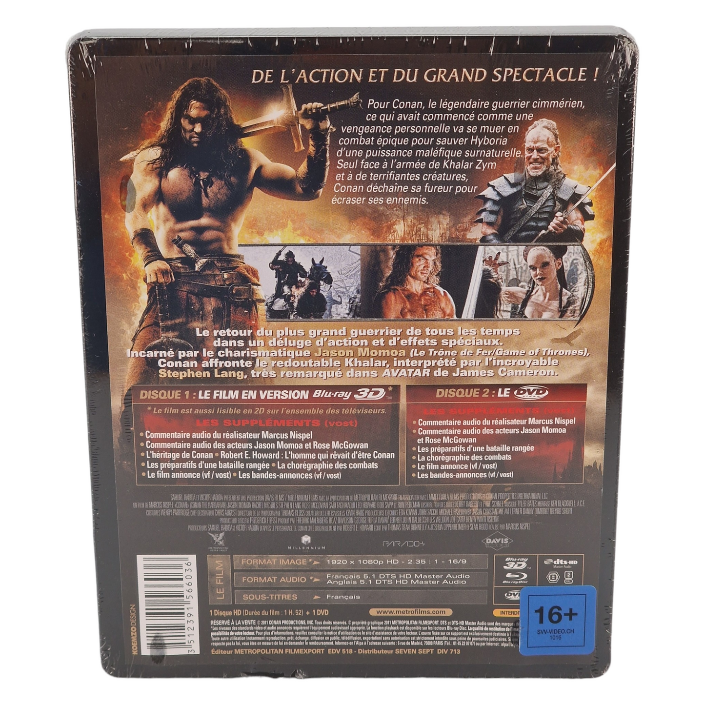 Conan le Barbare [3 Disques Blu-ray 3D + Blu-ray +DVD] SteelBook  2011 Region B