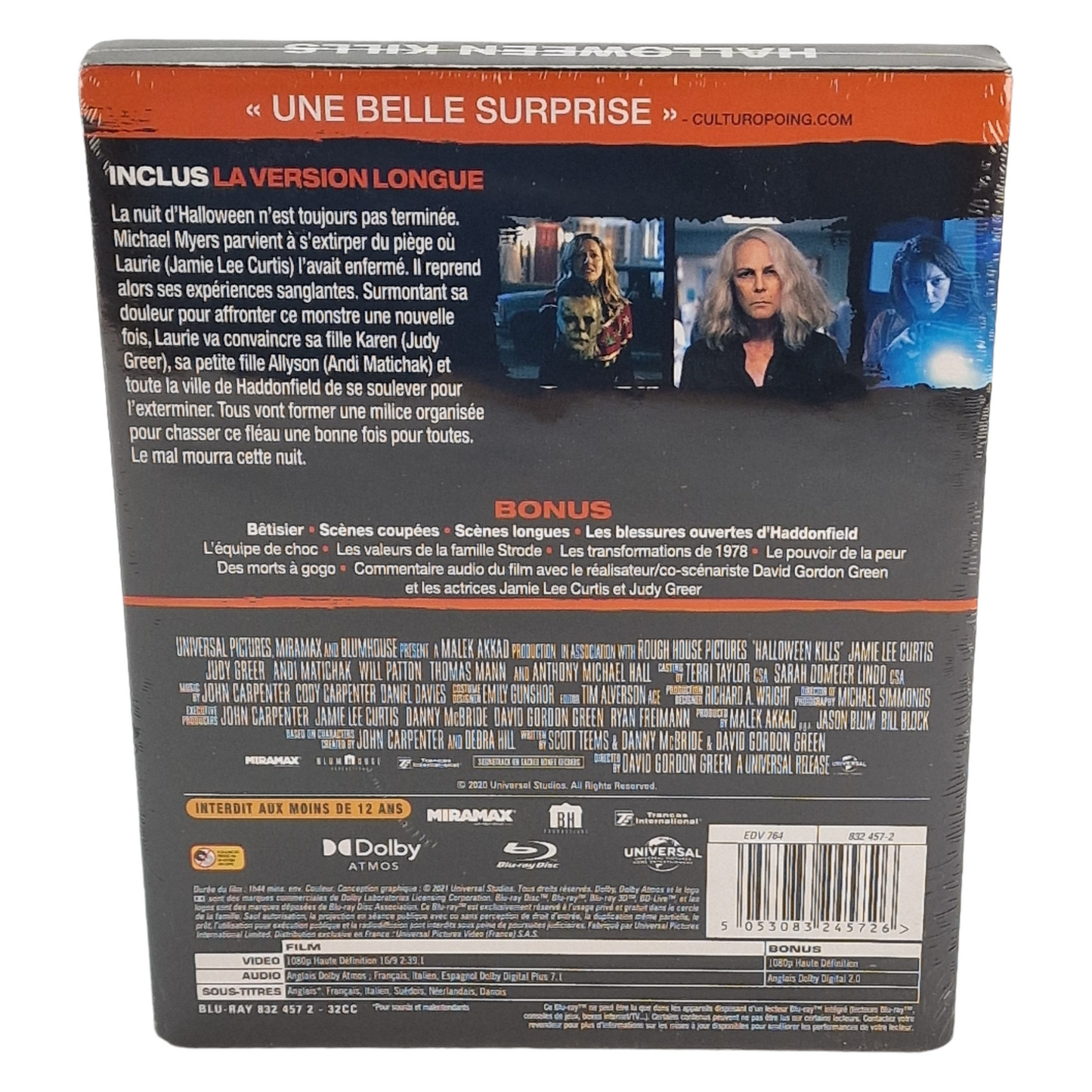 Halloween Kills Blu-ray SteelBook Fnac Exclusif  Jamie Lee Curtis 2022 Region B