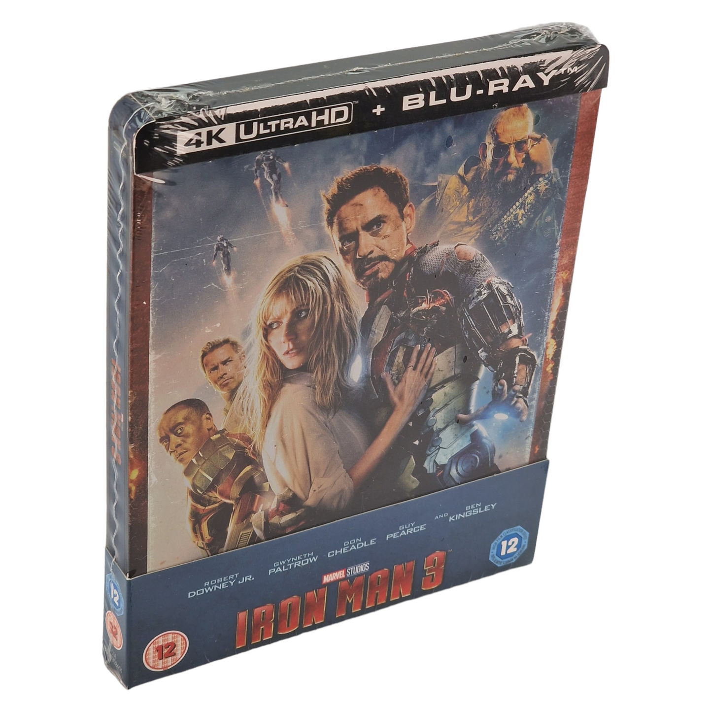 Iron Man 3 Robert Downey Jr 4K Ultra HD + Blu-ray SteelBook Zavvi Region Libre