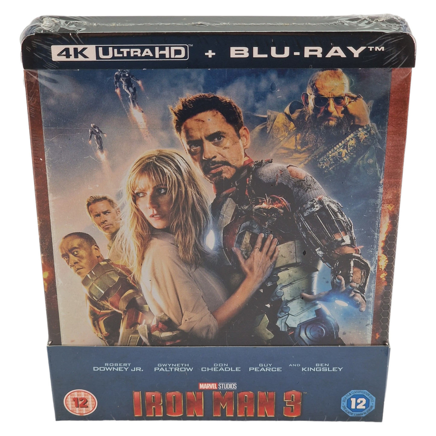 Iron Man 3 Robert Downey Jr 4K Ultra HD + Blu-ray SteelBook Zavvi Region Libre