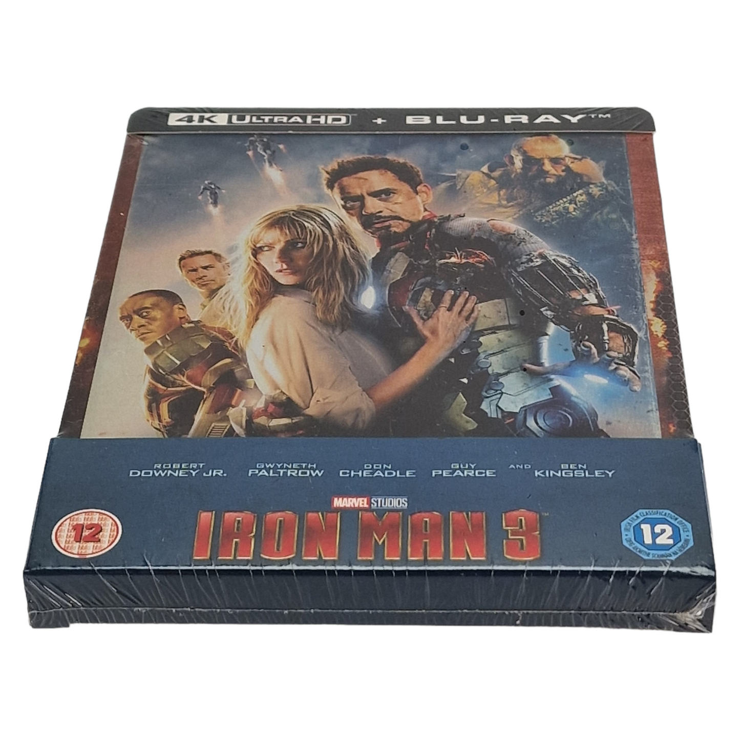 Iron Man 3 Robert Downey Jr 4K Ultra HD + Blu-ray SteelBook Zavvi Region Libre