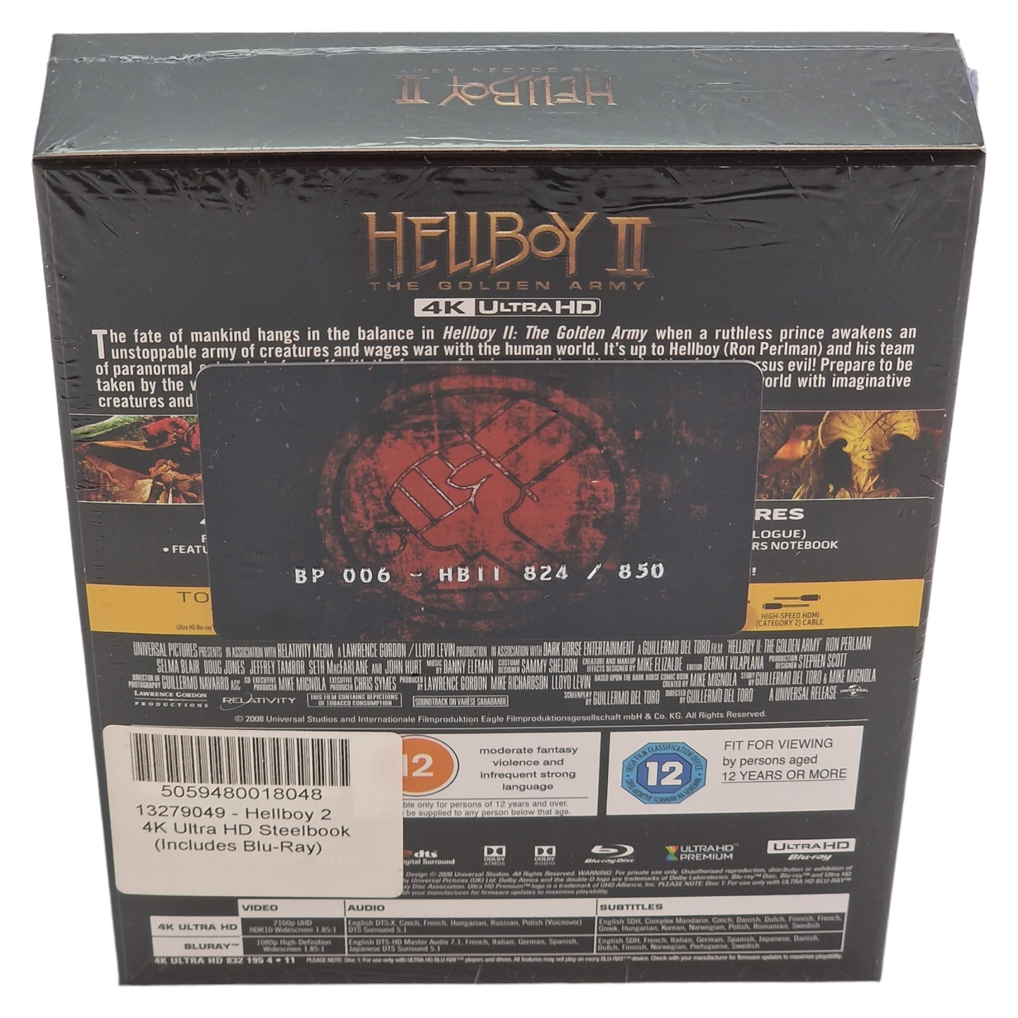 Hellboy II: The Golden Army 4K Blu-ray Steelbook EverythingBlu édition Limitée 850  Zone Free  VF