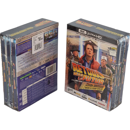 Retour vers Le Futur Trilogie 4K Blu-Ray SteelBook 35ème Anniversaire Zone 2