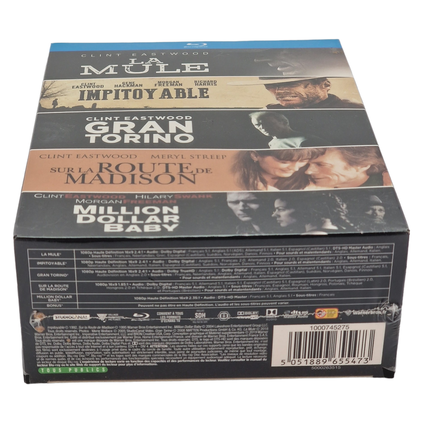 Clint Eastwood acteur - Coffret : La Mule + Gran Torino + Million Dollar Baby + Impitoyable + Blu-ray