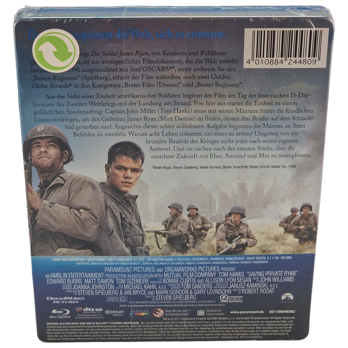 Il faut sauver le soldat Ryan Blu-ray Steelbook allemagne import limitée Zone Free VF