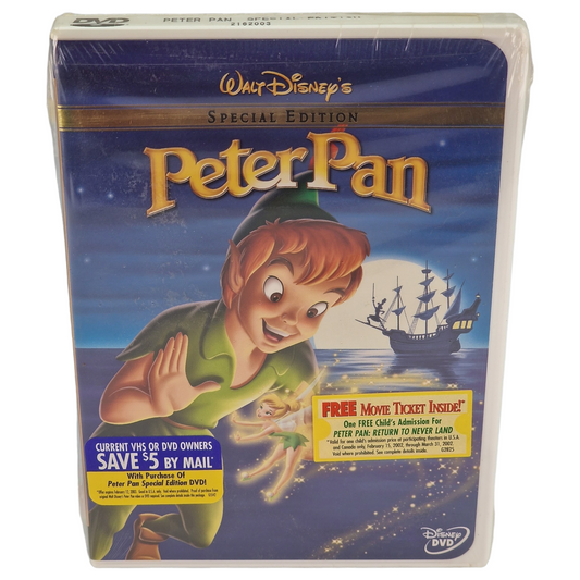 Peter Pan DVD Édition limitée VF Import US Région 1 -  2002 Neuf