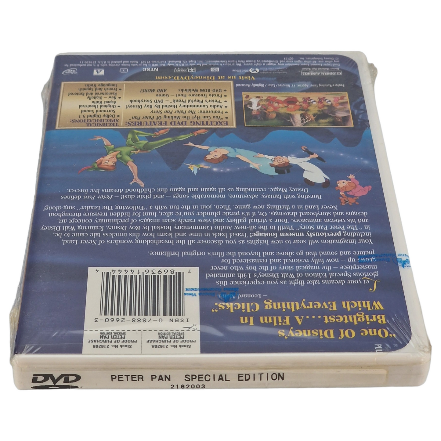 Peter Pan DVD Édition limitée VF Import US Région 1 -  2002 Neuf