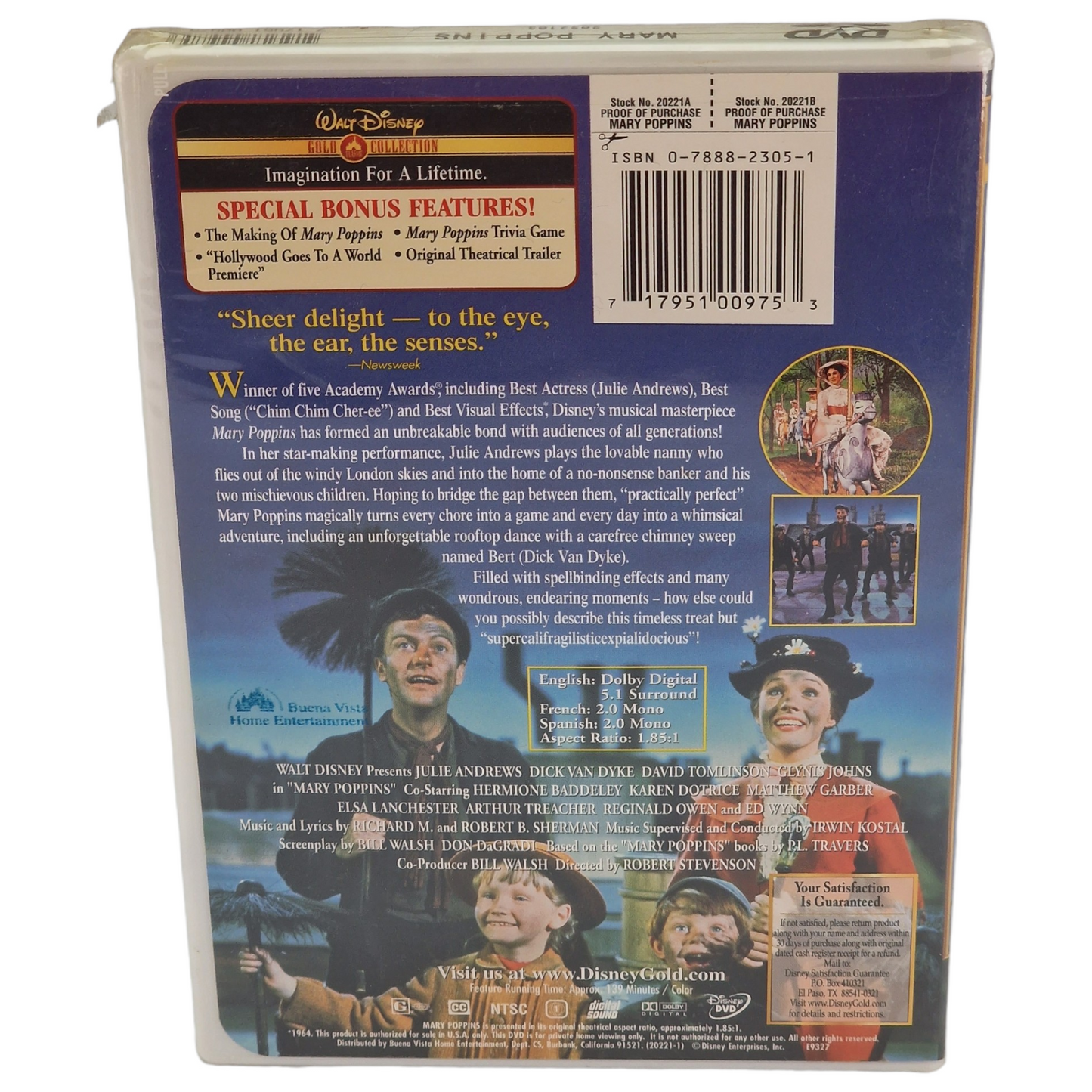 Mary Poppins DVD Gold Classic Collection VF Import US Région 1 -  2000 Neuf