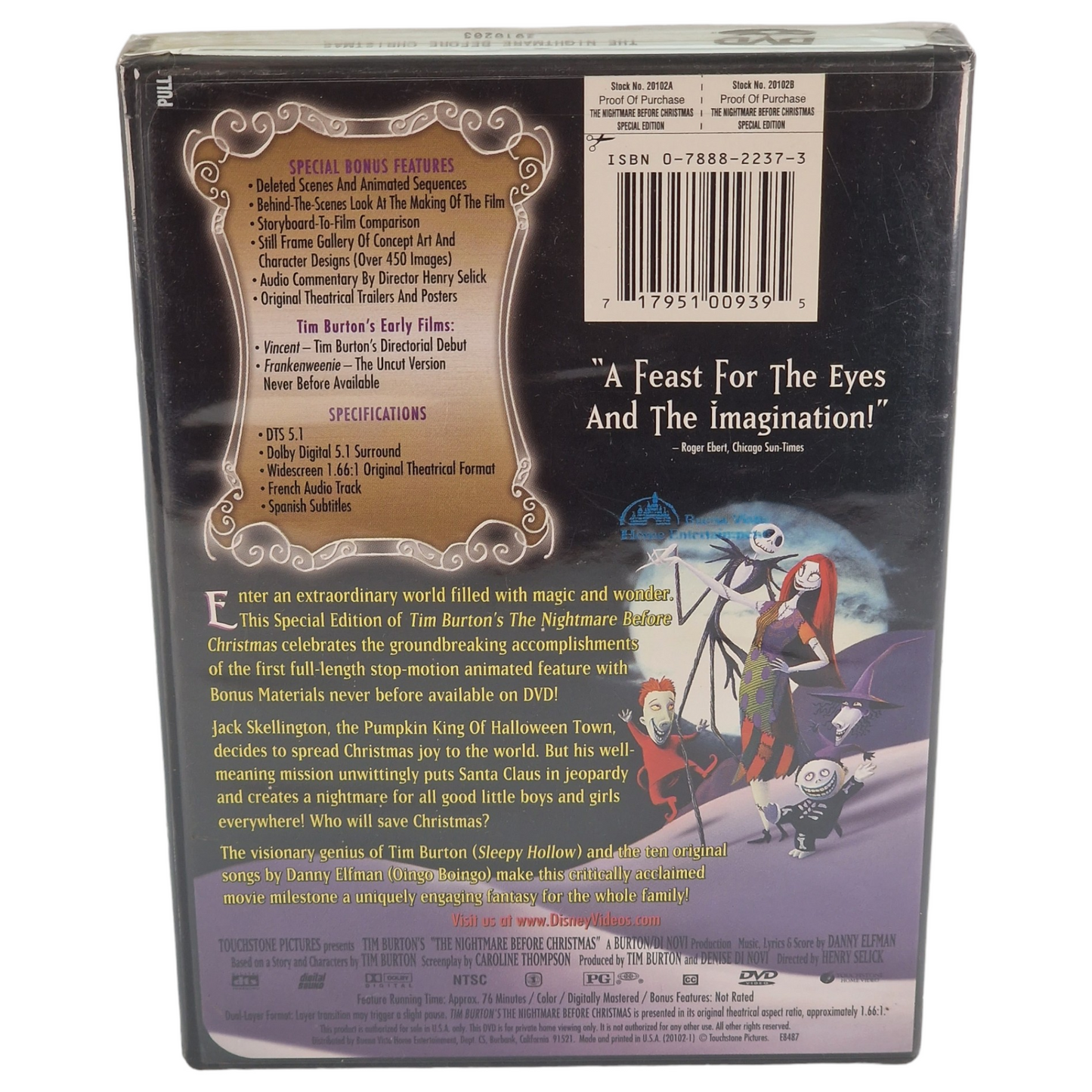 The Nightmare Before Christmas DVD édition limitée VF Import US Région 1 -  2000 Neuf