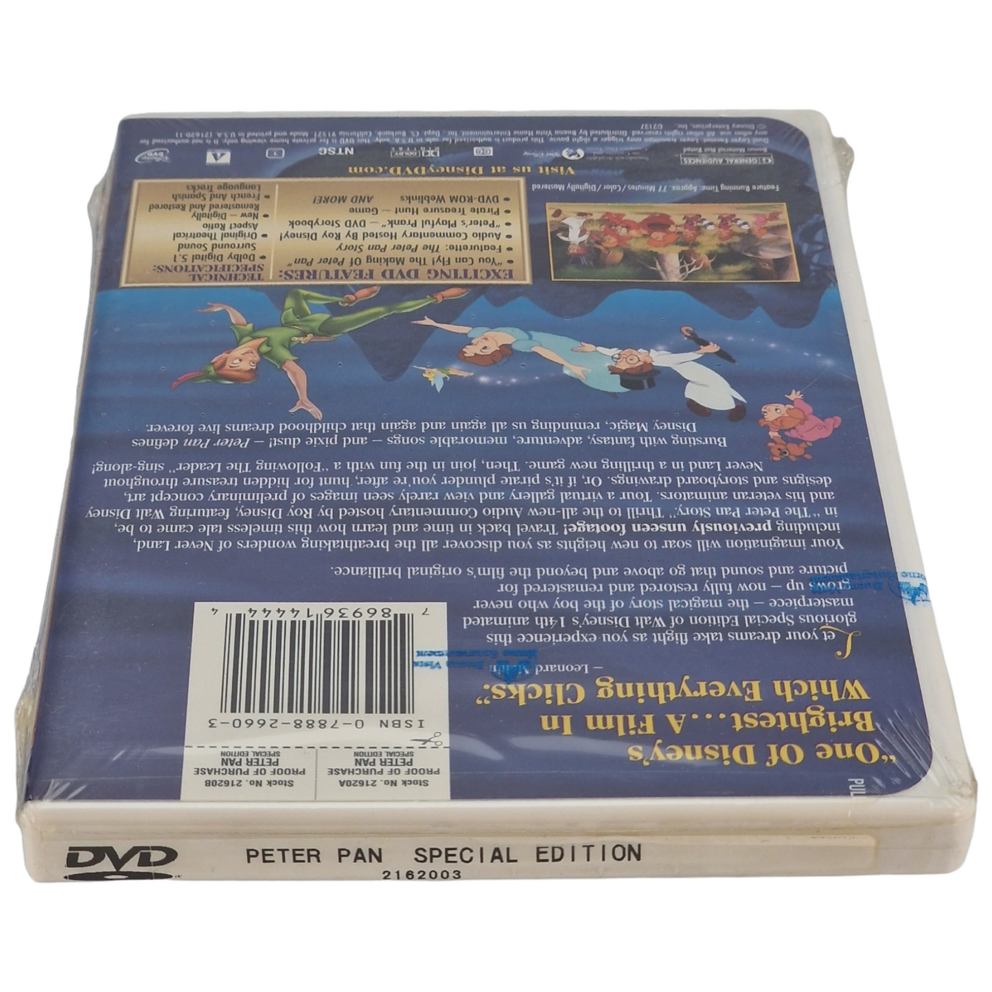 Peter Pan DVD édition limitée VF Import US Région 1 -  1999 Neuf