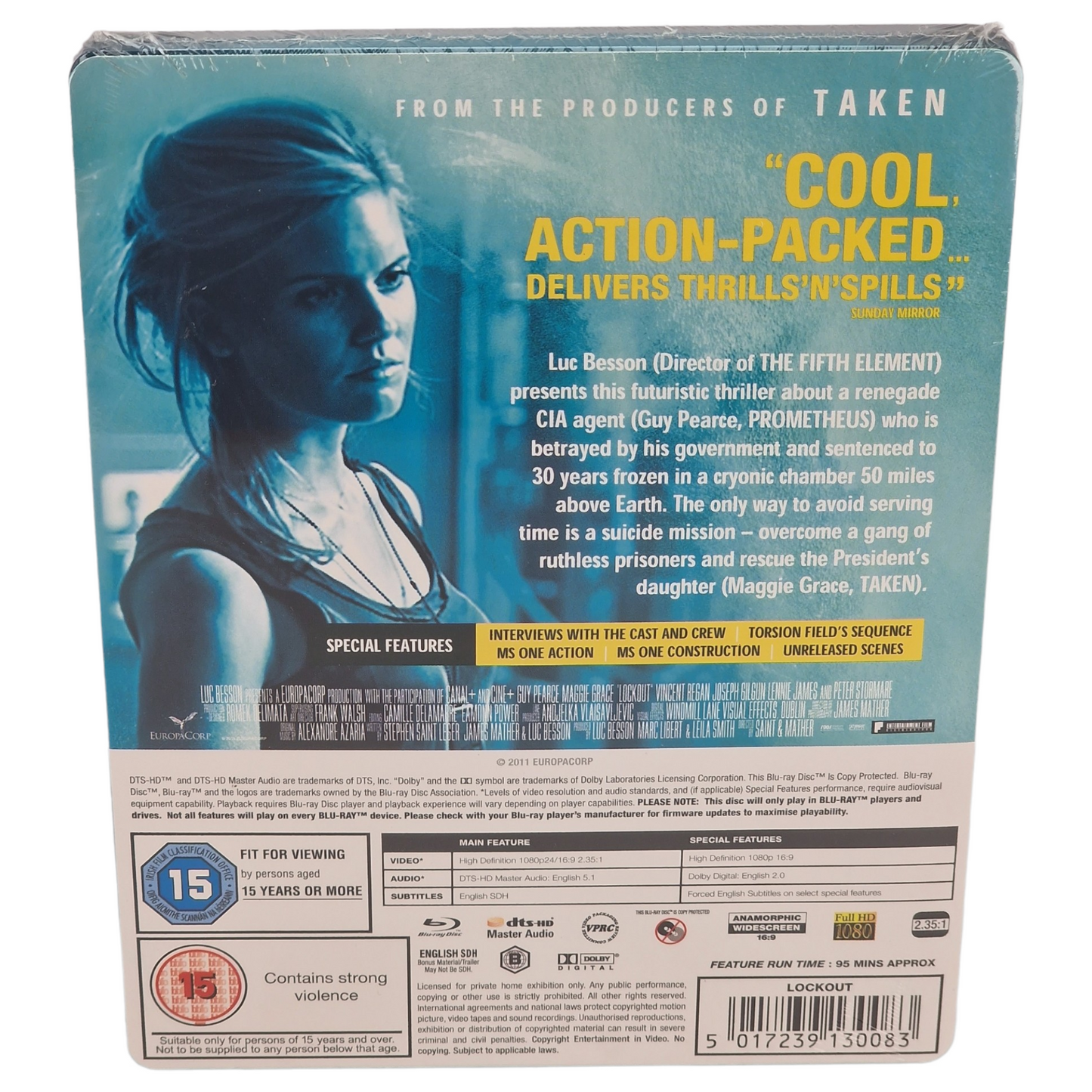 Lockout Blu-ray SteelBook Zavvi Édition limitée 1000 copies 2015 Region B