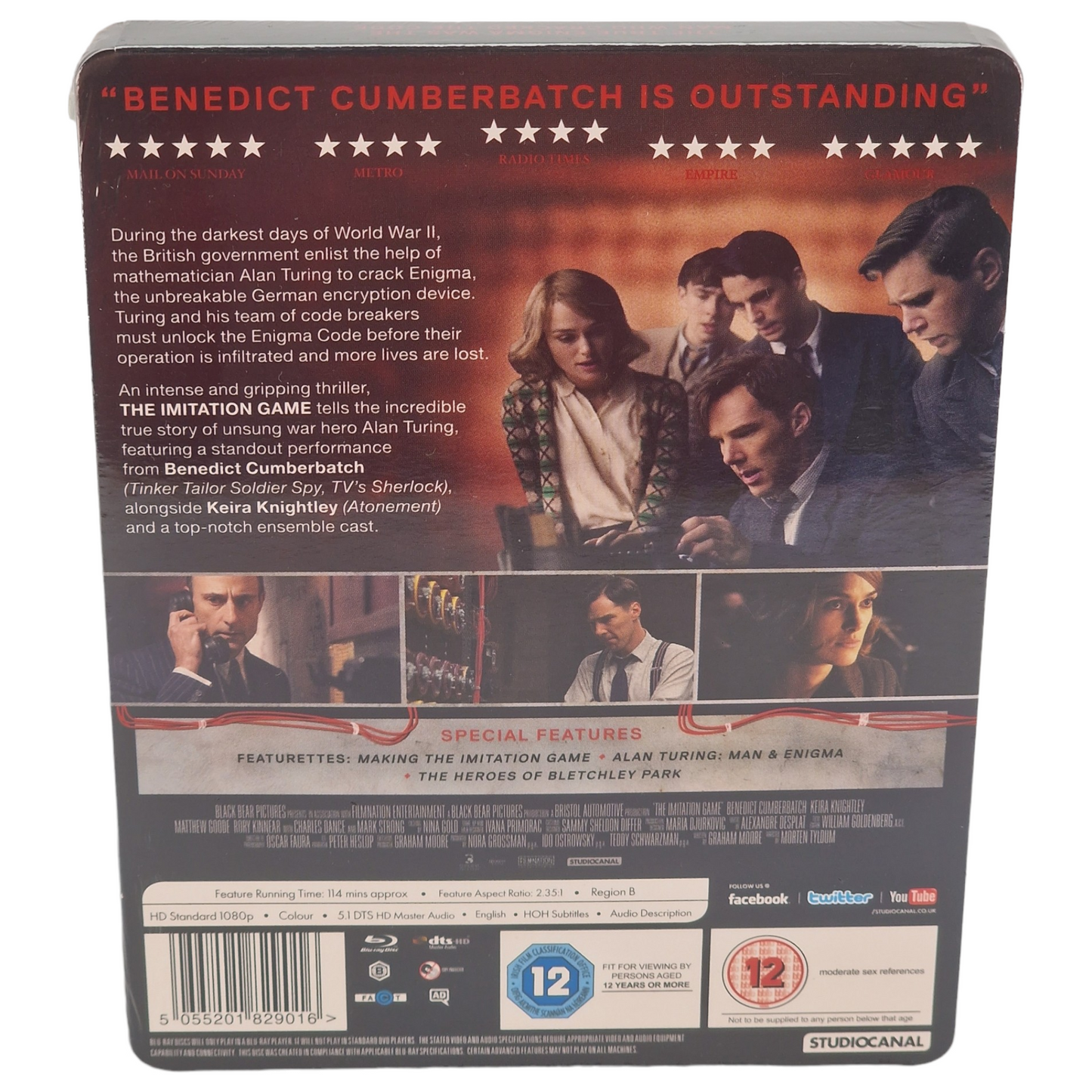 The Imitation Game Blu-ray SteelBook Zavvi 2015 Édition limitée Region B