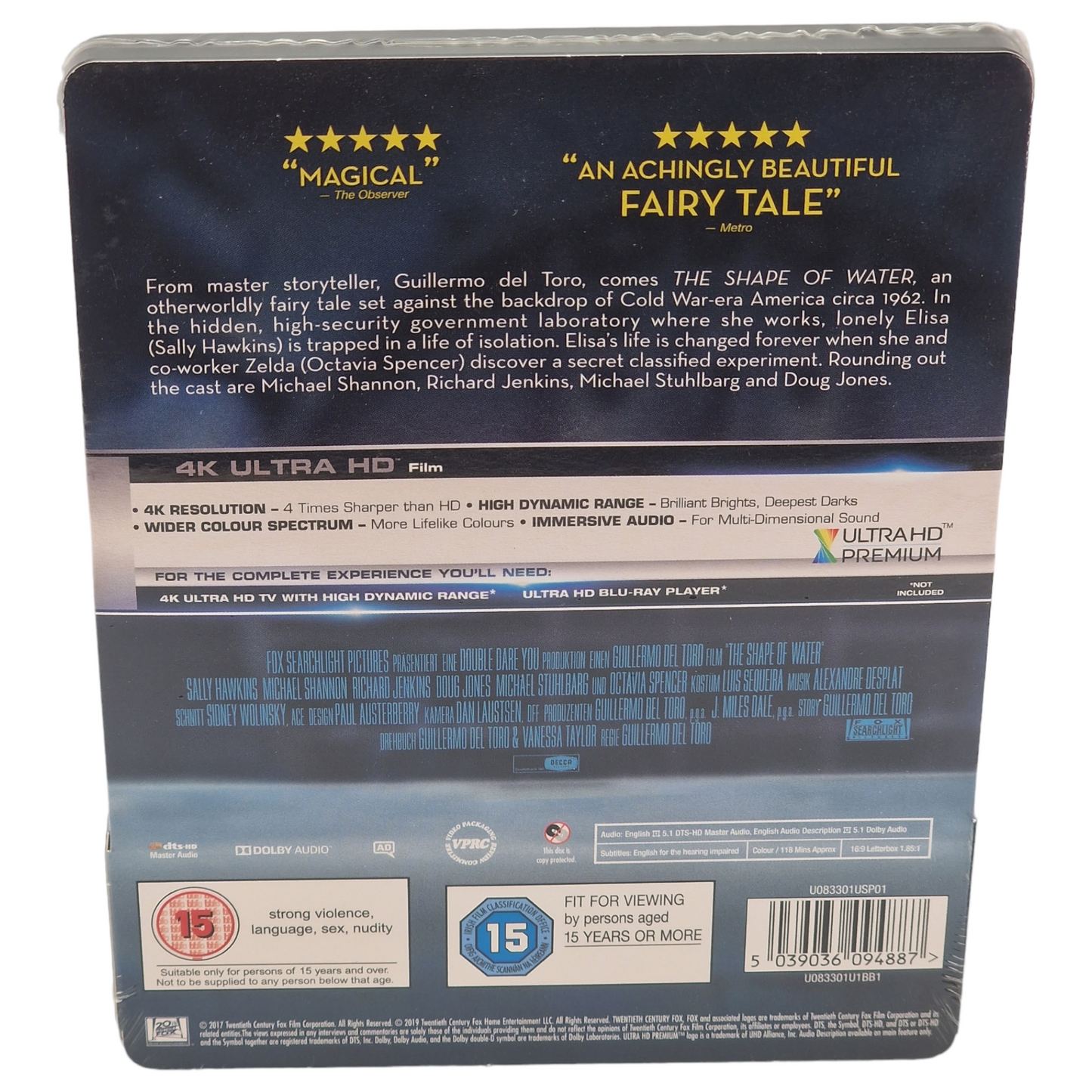 La forme de l'eau 4K Blu-ray SteelBook exclusif Zavvi Édition limitée Region Free