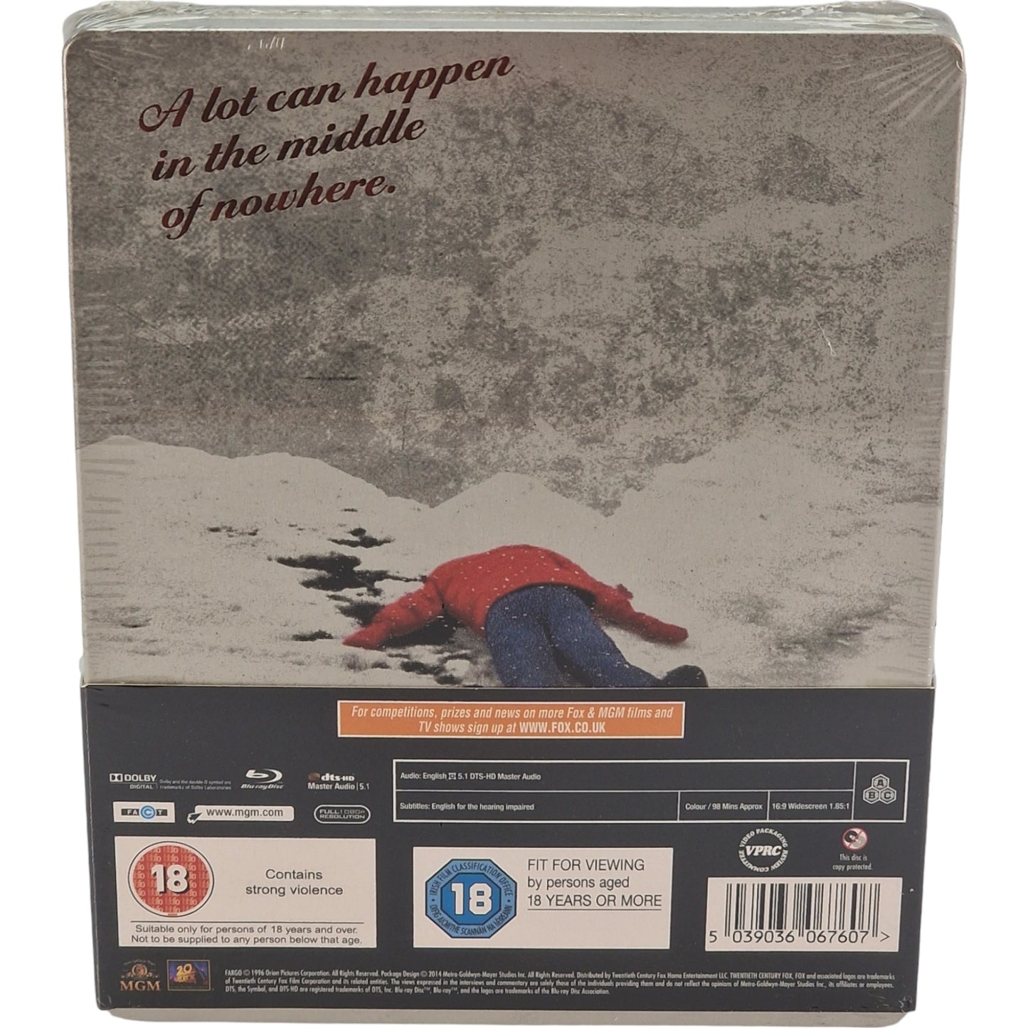 Fargo Blu-ray SteelBook Débossé Remasterisé Zavvi Edition limitée 2014 Zone Libre