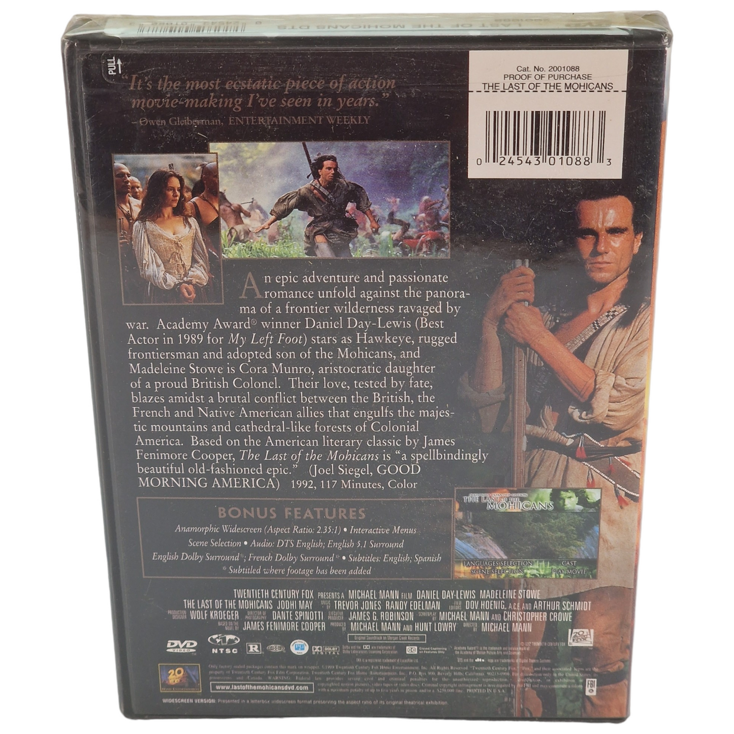 Le Dernier des Mohicans DVD  US Import  VF ___Région 1 __   2001 Neuf