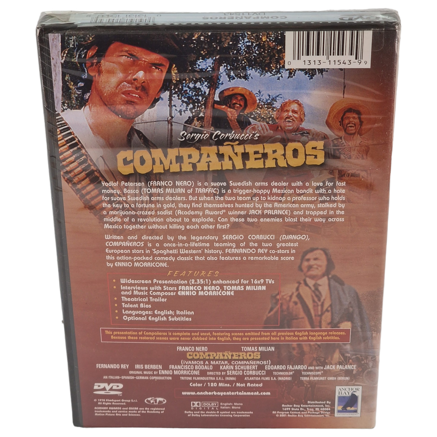 Compañeros 1970 DVD US Import VO Region A 2001 Neuf