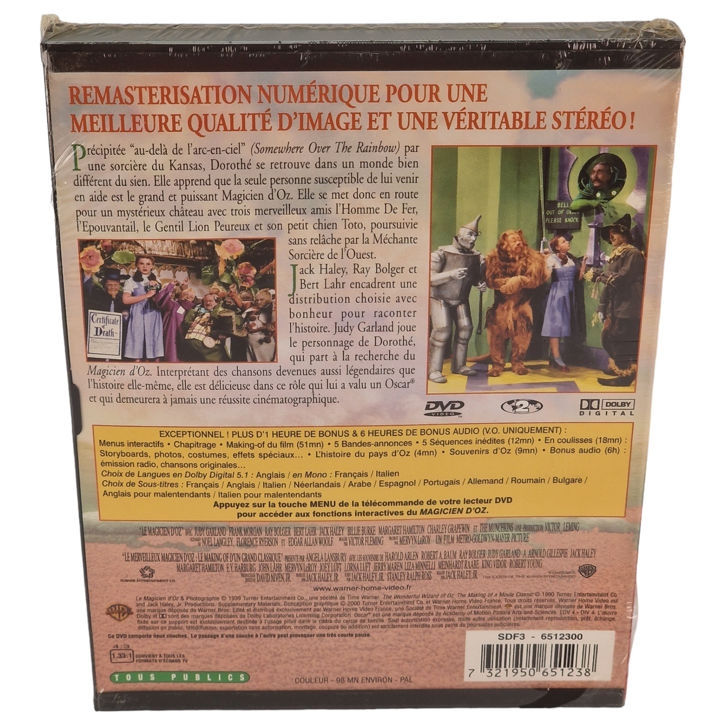 Le Magicien d'Oz DVD Étui à clapet   ___Région 2  __   2000 Neuf