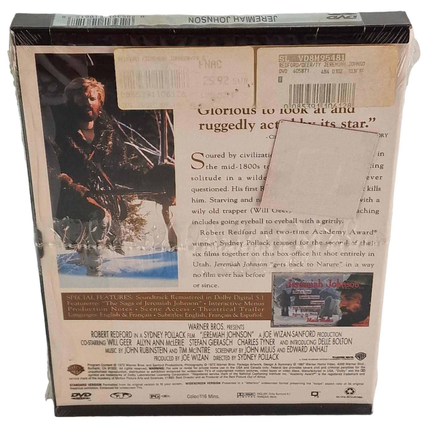 Jeremiah Johnson DVD  Étui à clapet US Import VF ___Région 1  __   1997  Neuf