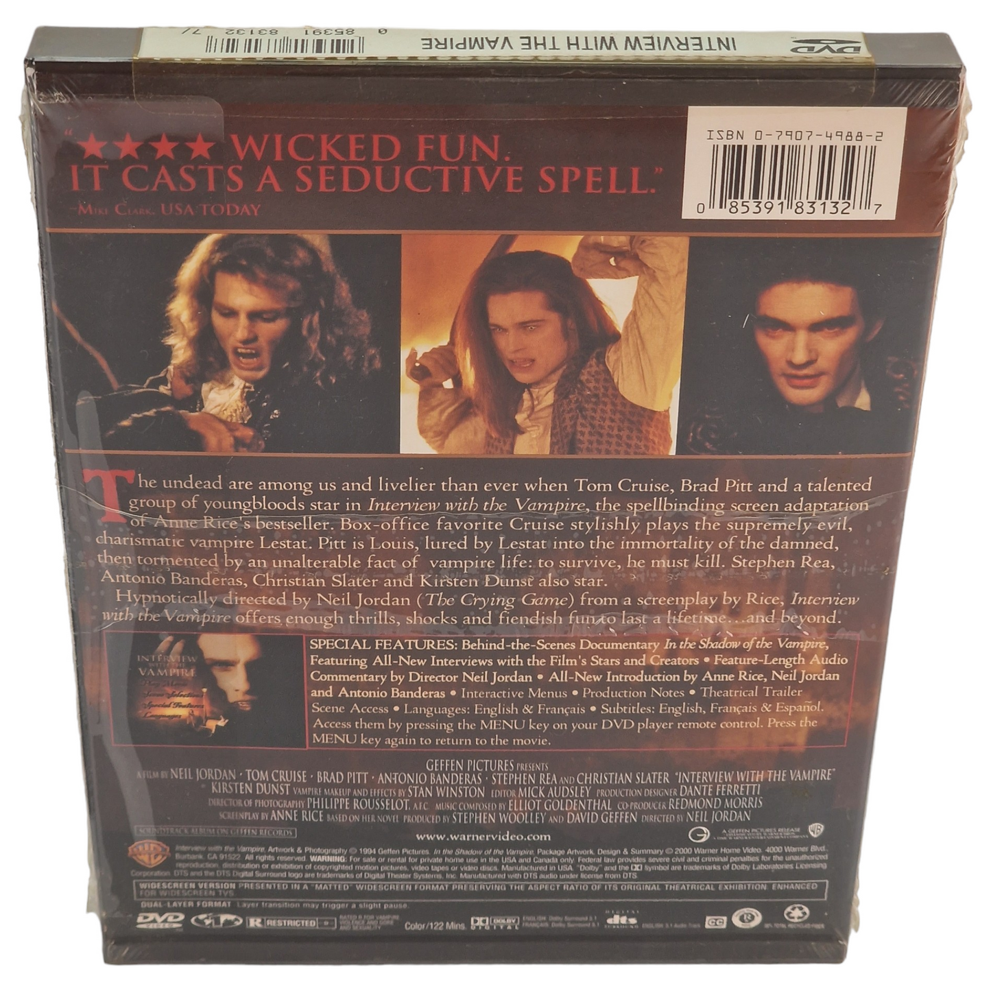 Entretien avec un vampire DVD Étui à clapet US Import VF ___Région 1  __   2000  Neuf