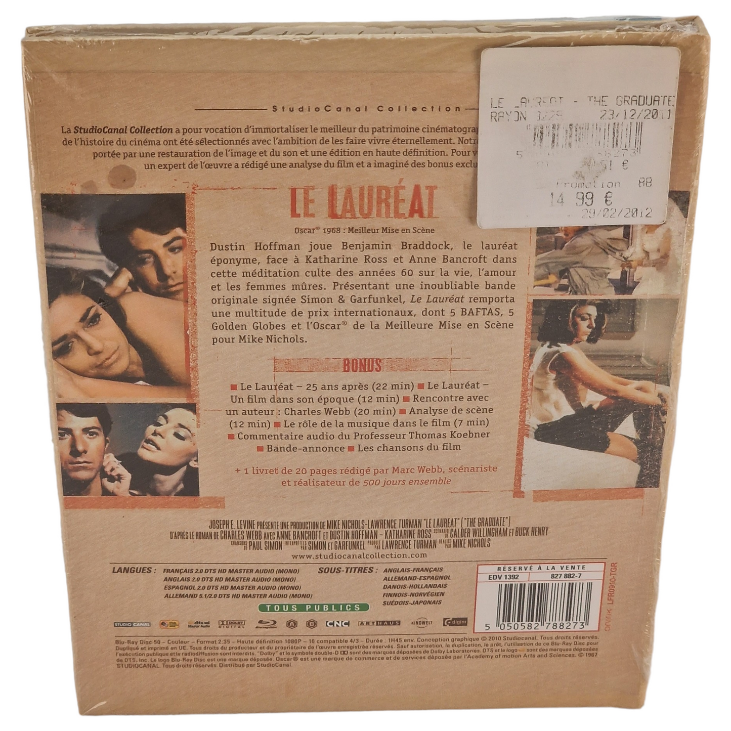 The Graduate DigiBook  StudioCanal Collection  Le laureat Blu-ray  France Region Free    2010