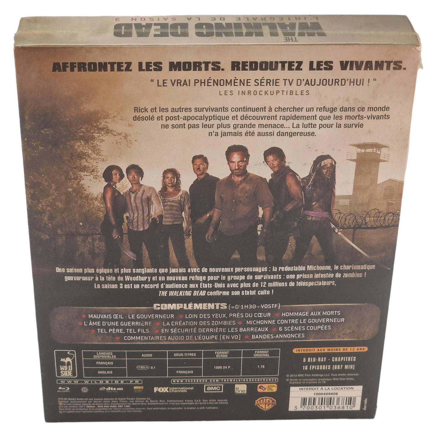 The Walking Dead :DigiPack / L'intégrale de la saison 3 Blu-ray France Region Free  2013