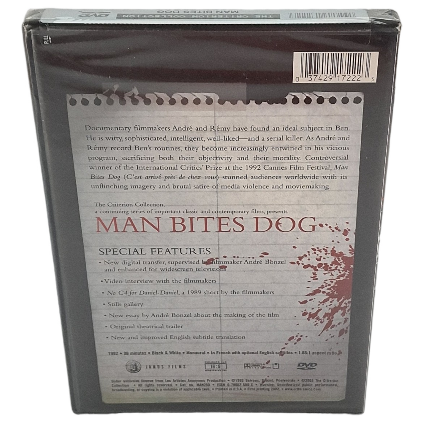 C'est arrivé près de chez vous " Man Bites Dog" DVD La collection Yves Montand US Import VF Region A  2002 Neuf