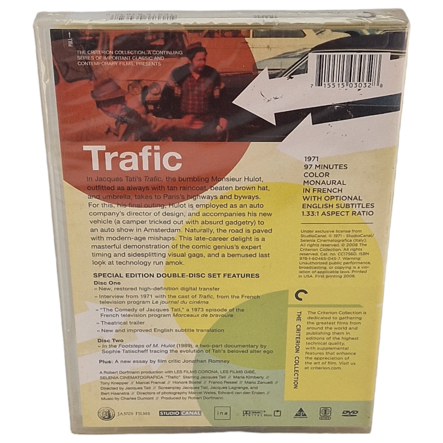 Trafic DVD La collection US Import Jacques Tati 1971 VF Region A  2008 Neuf