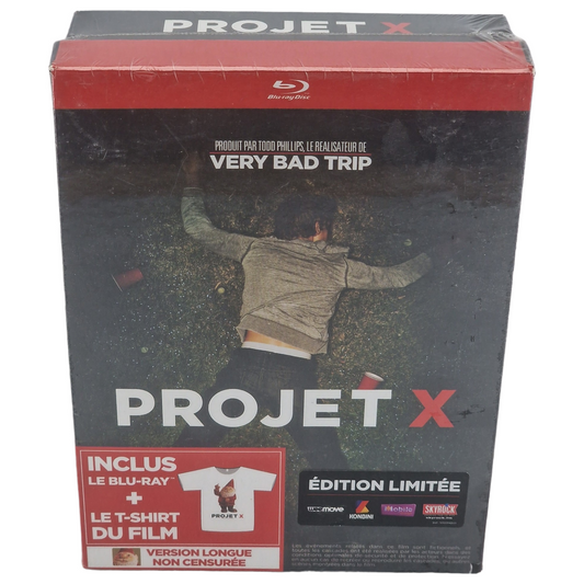 Projet X Coffret Blu-Ray + T-Shirt édition limitée VF Region B 2013 Neuf