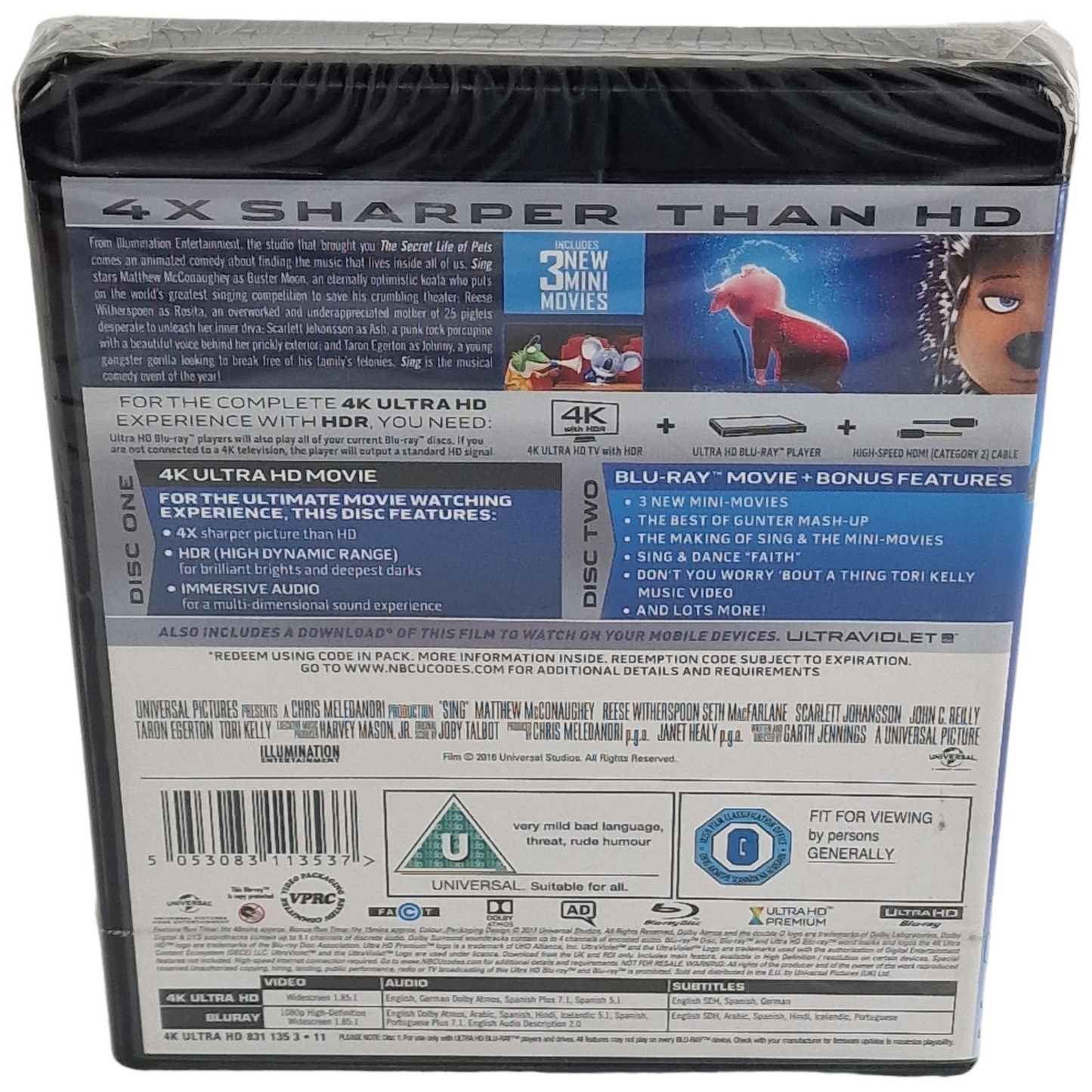 Sing 4K Ultra HD VO UK  Import Sans région Free