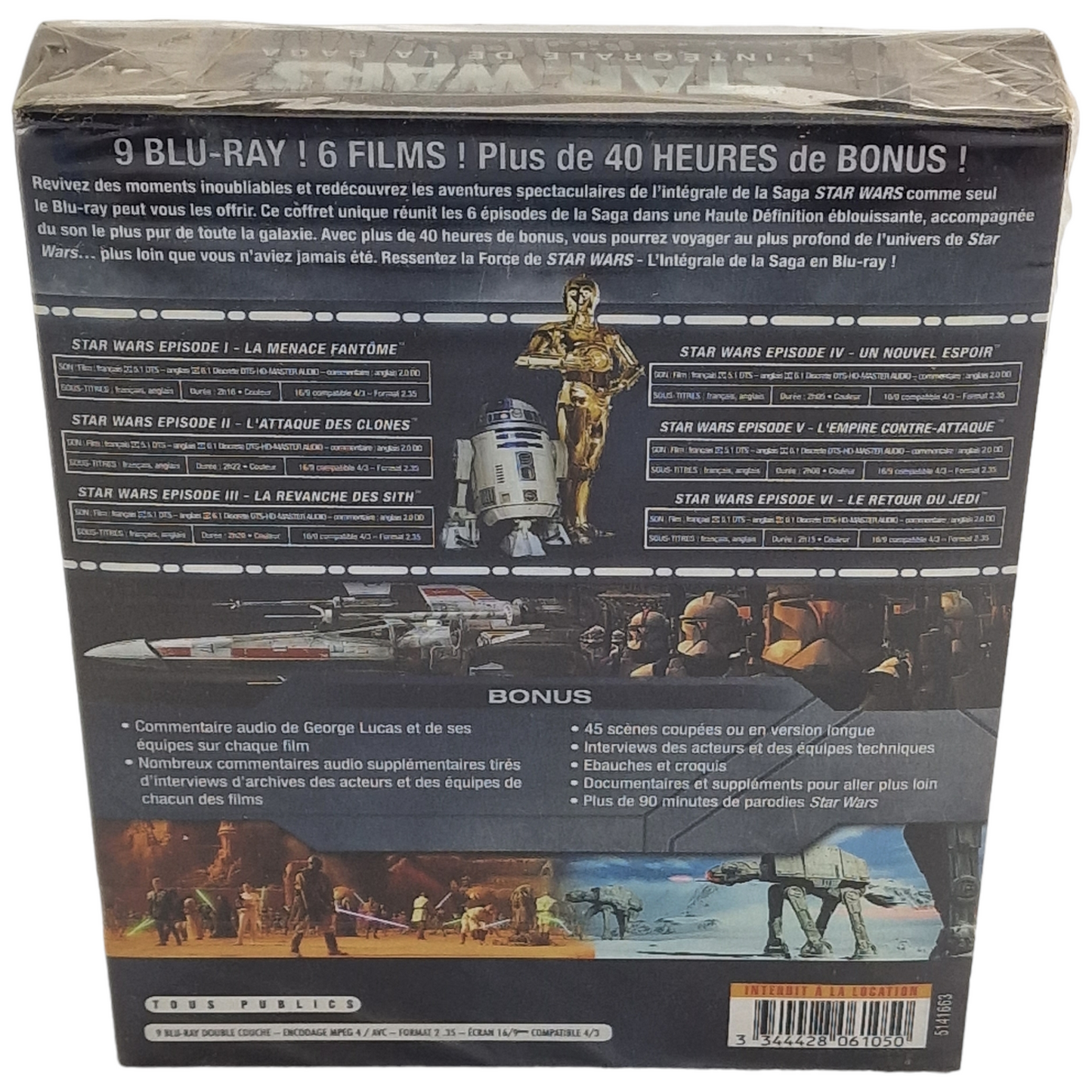 Star Wars: La Saga 1.2.3.4.5.6 Blu-ray Coffret 6 films Zone B 2015 Neuf