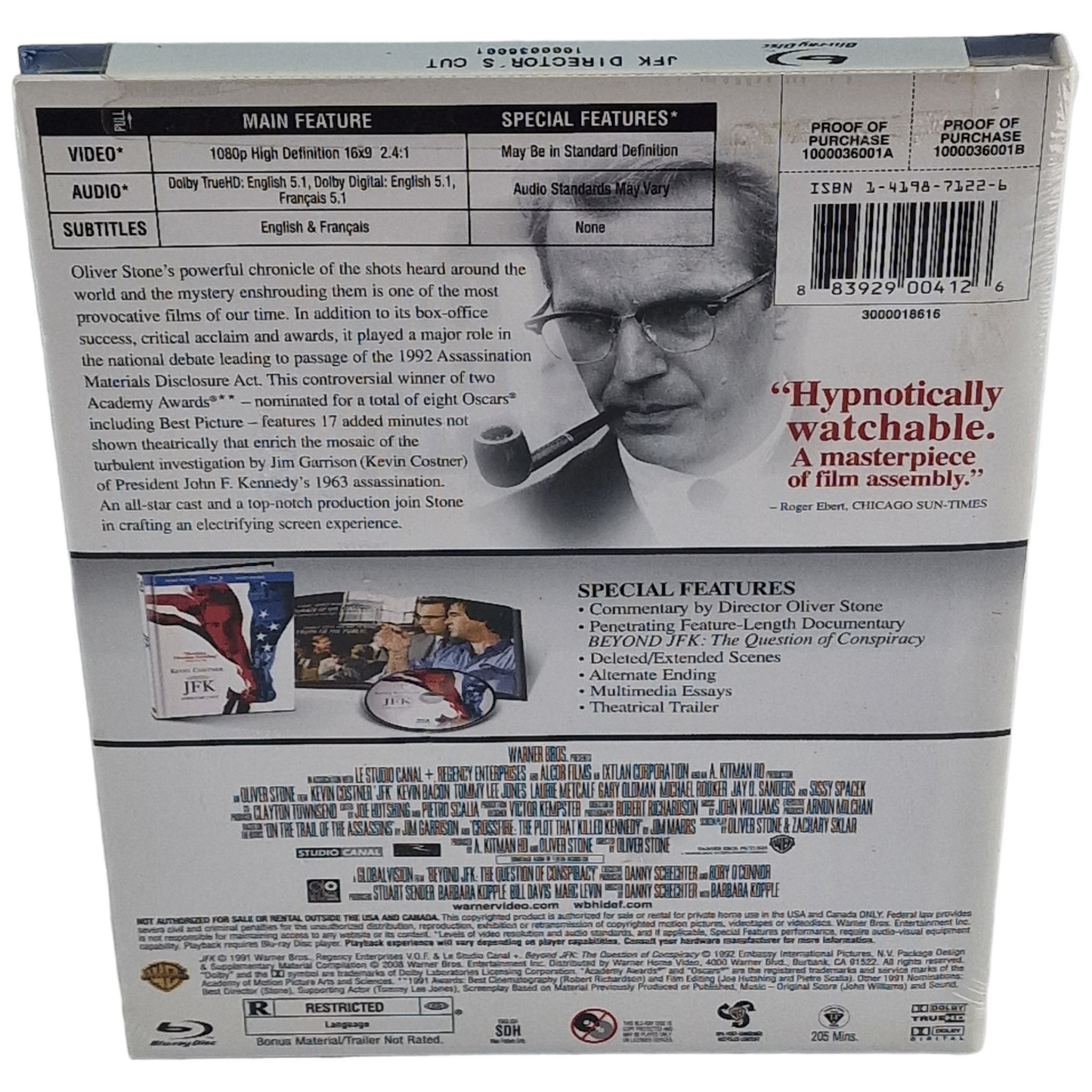 JFK Blu-ray DigiBook Director's Cut Region Free  2008 Neuf