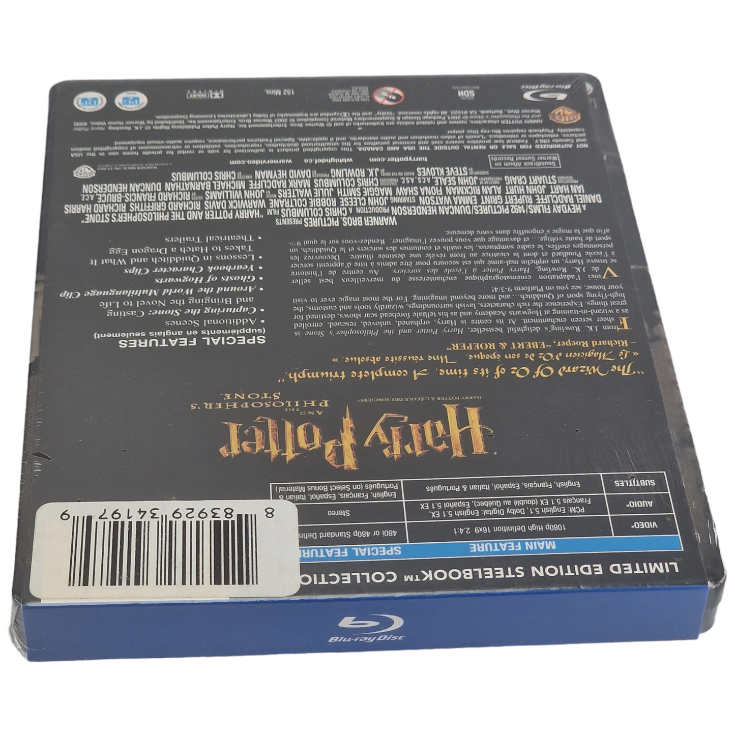 Harry Potter et l'école des sorciers Blu-ray Steelbook  Region A VF 2013 Neuf