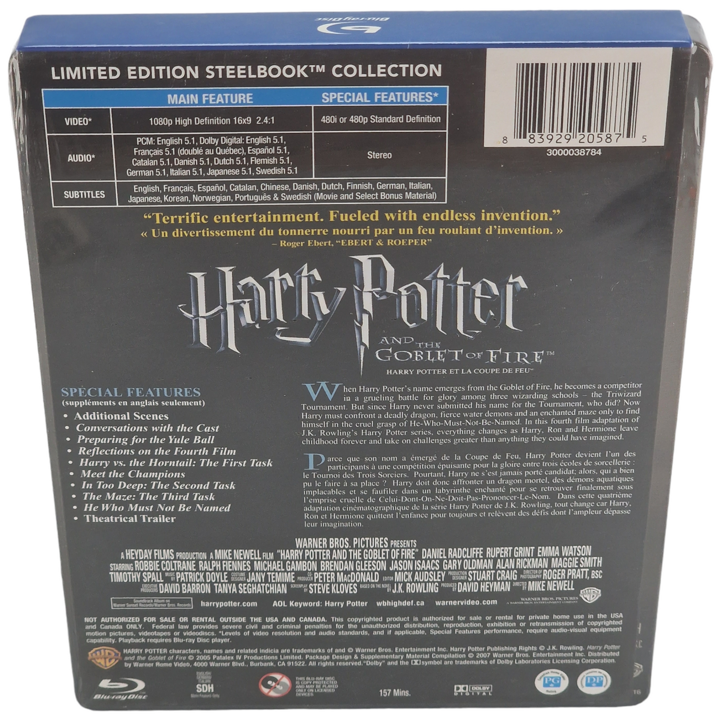 Harry Potter et la Coupe de Feu Blu-ray Steelbook  Region A VF 2013 Neuf