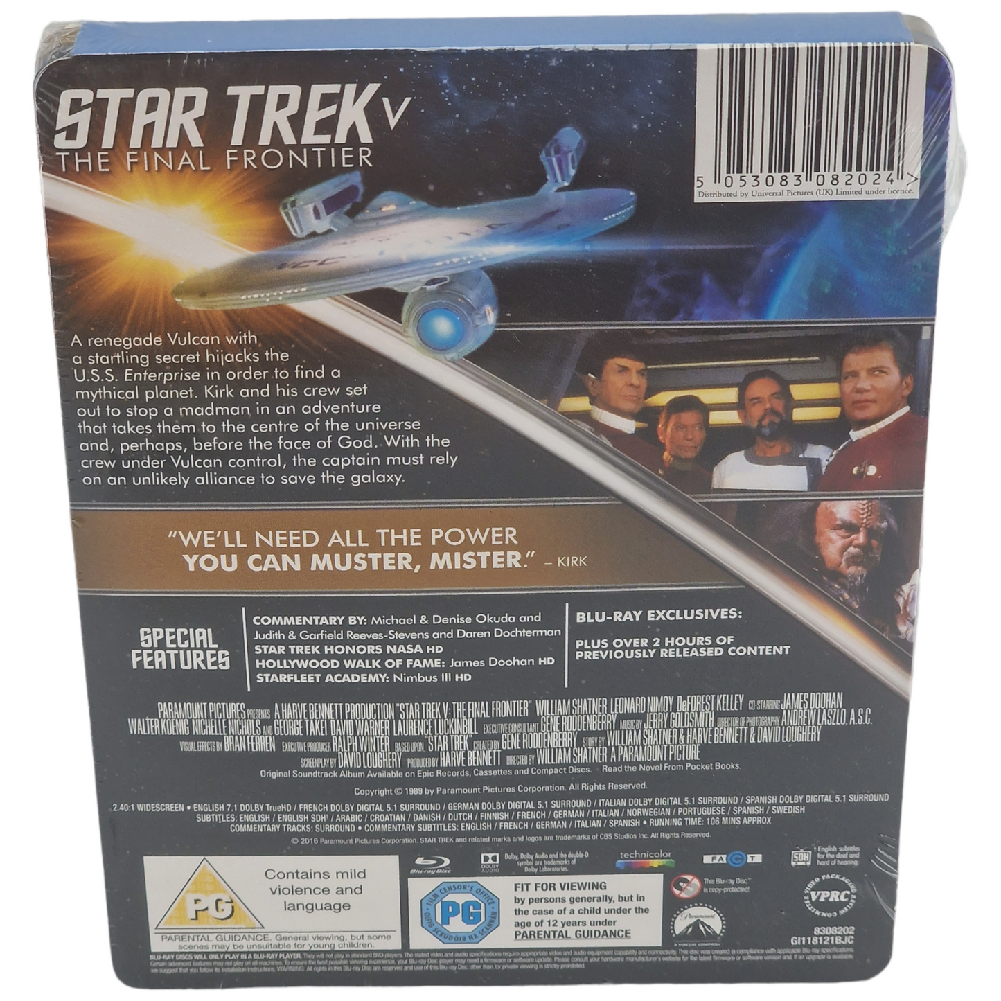 Star Trek V : La dernière frontière Blu-ray SteelBook Édition limitée 2016 Region B___ VF