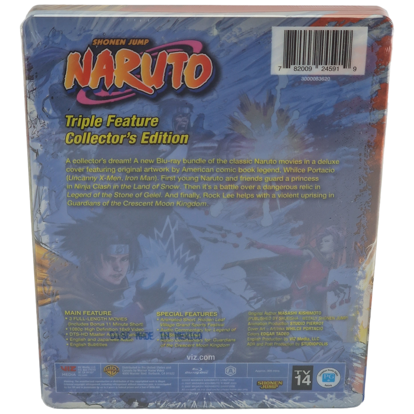 Naruto Triple Feature Collector's Edition 3 Films Blu-ray Steelbook Import Region A VO