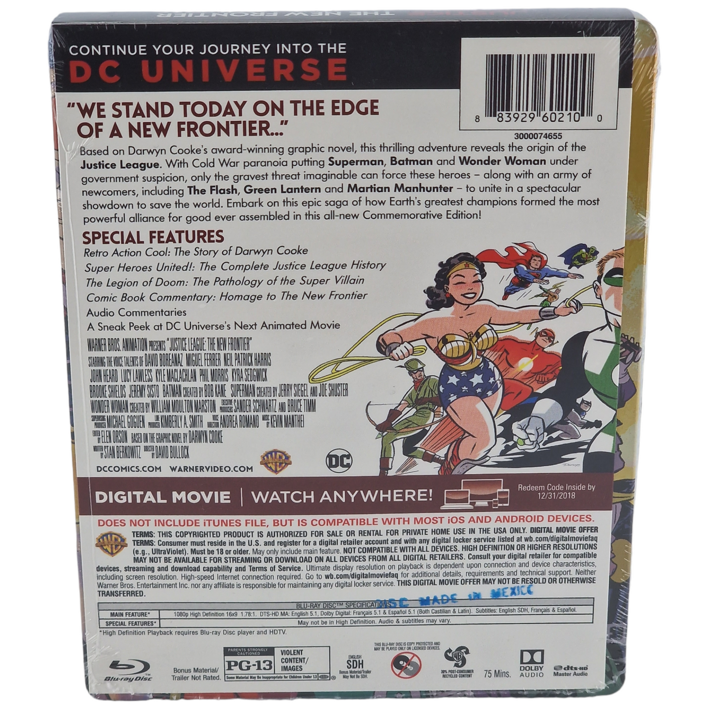 Justice League : La nouvelle frontière Blu-ray SteelBook Ultimate Edition Blu-ray + DVD zone A VF